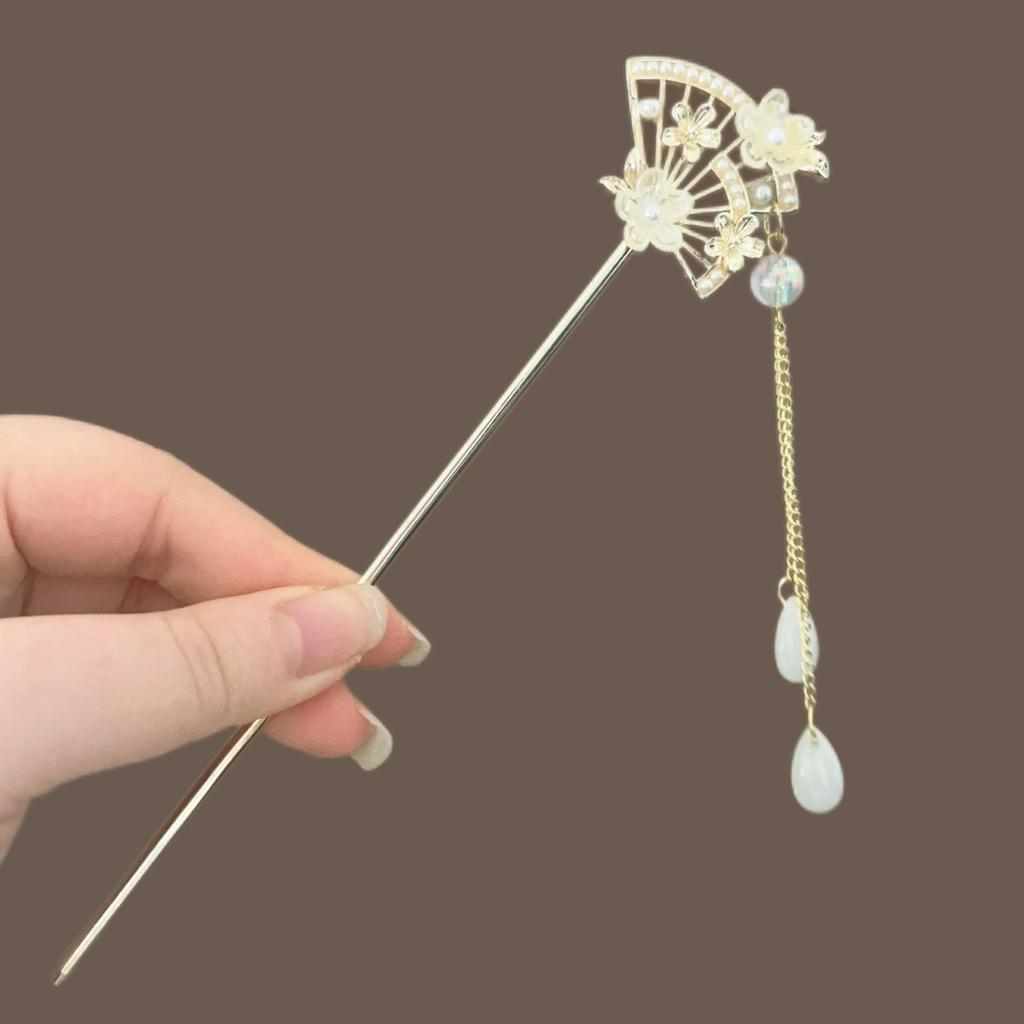 Antique Flower Scalloped Hairpin, Advanced Sense, New Chinese Tassel Step Hair Hairpin, Hanfu Xiuhe Disc Hair Hairpin Hair Accessories