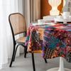 Round Ethnic Tablecloth Multicolor Stitching Printed Christmas Dining Table Cloth For Home Garden Tea Party Decor