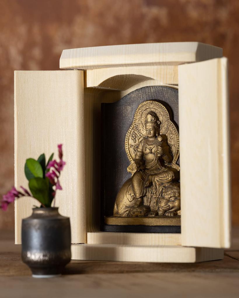 Zeku Fugen Bodhisattva Buddha-Statue in einem Schrein Gebet am Berg Koya Kongo Tierkreiszeichen-Talisman für diejenigen, die in den Jahren des Drachen und der Schlange geboren wurden (Gold