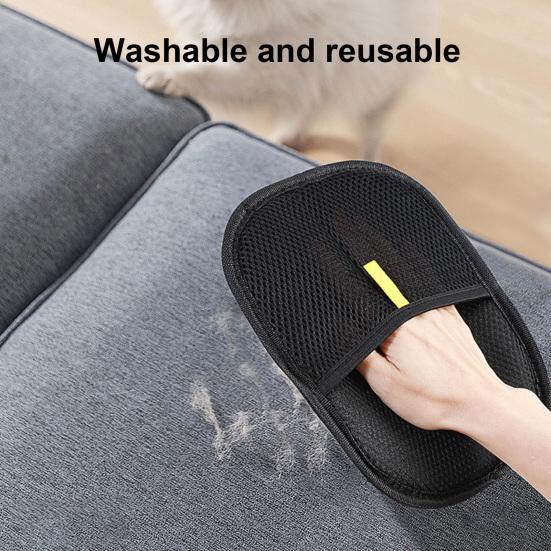Pet Hair Removal Glove Reusable Grooming Gloves for Cats Dogs Electrostatic Double-Sided Pet Hair Remover for Furniture Couch Carpet Car Seat