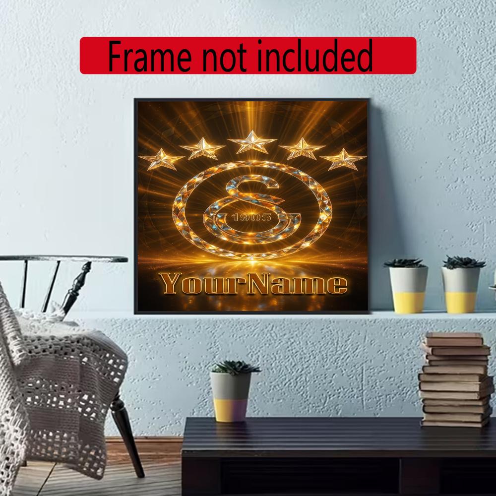 Galatasaray Customize Text Diamond Painting Round Diamond Mosaic Suitable For Beginners Diamond Painting Rhinestones Gift Frameless