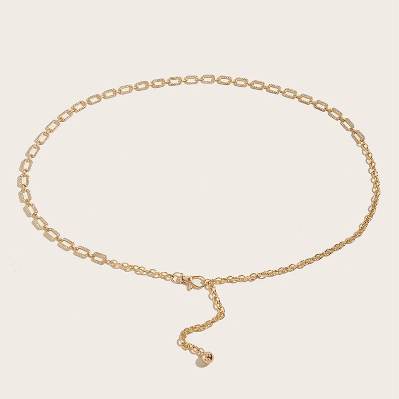 

Square Hole Diamond Waist Chain Metal Accessories Dress Waist Chain Decoration