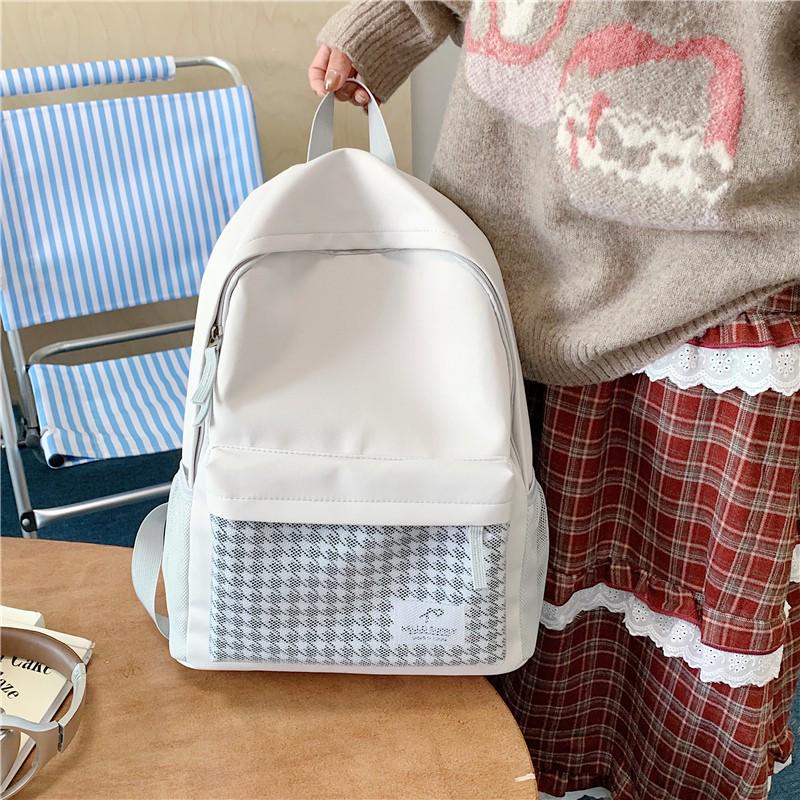 Легкий женский рюкзак в винтажную клетку Универсальный большой вместимости для студентов и путешествий One Size светло-серый 2250₽