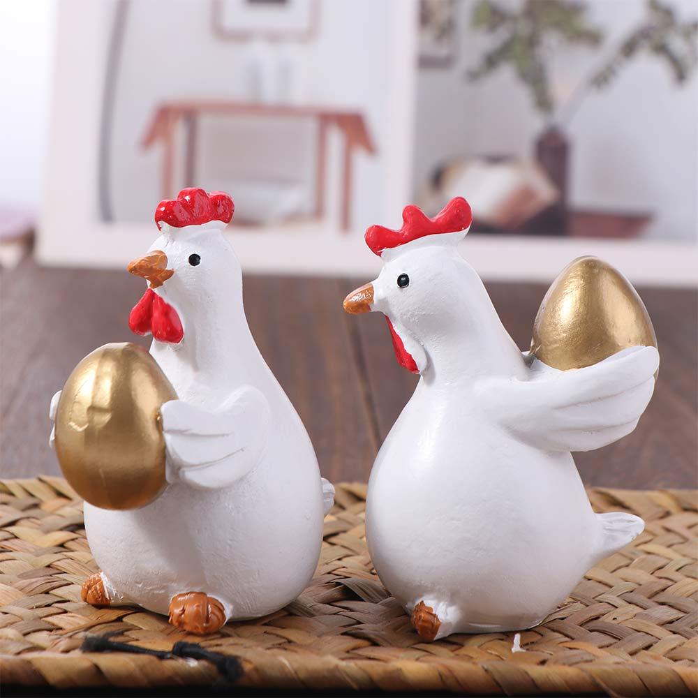 Cute Easter Chicken Egg Figurines Cartoon Animal Sculpture  Outdoor Garden Lawn