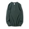 Męska koszulka z długim rękawem Henley Waflowy splot Ciężka Slim Fit Codzienna Vintage Wiosenna Warstwa bazowa Góra