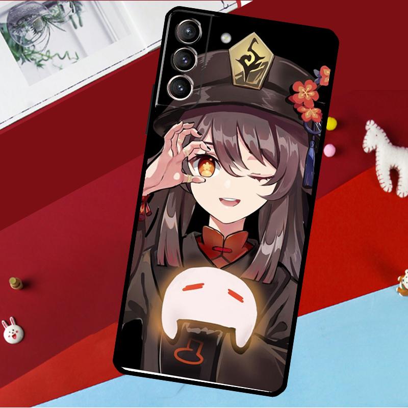 Genshin Impact Hutao Funda For Samsung Galaxy S26 S25 S24 S21 S22 S20 Ultra S9 S10 Plus S23 FE S25 FE Phone Case