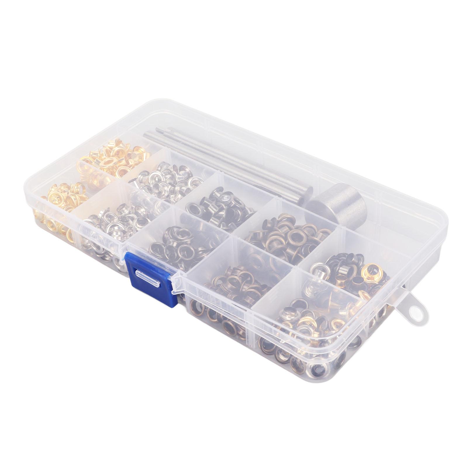 

4.5mm Grommet Eyelet Kit with 480 Metal Eyelet 4 Colors Rust Prevention DIY Eyelets Tool Kit Eyelet Kit for Decorating