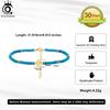 ORSA JEWELS New Summer Beach 925 Sterling Silver Cross Anklet for Women Turquoise Gemstone Beaded Chain Anklet Jewelry Gift SA86