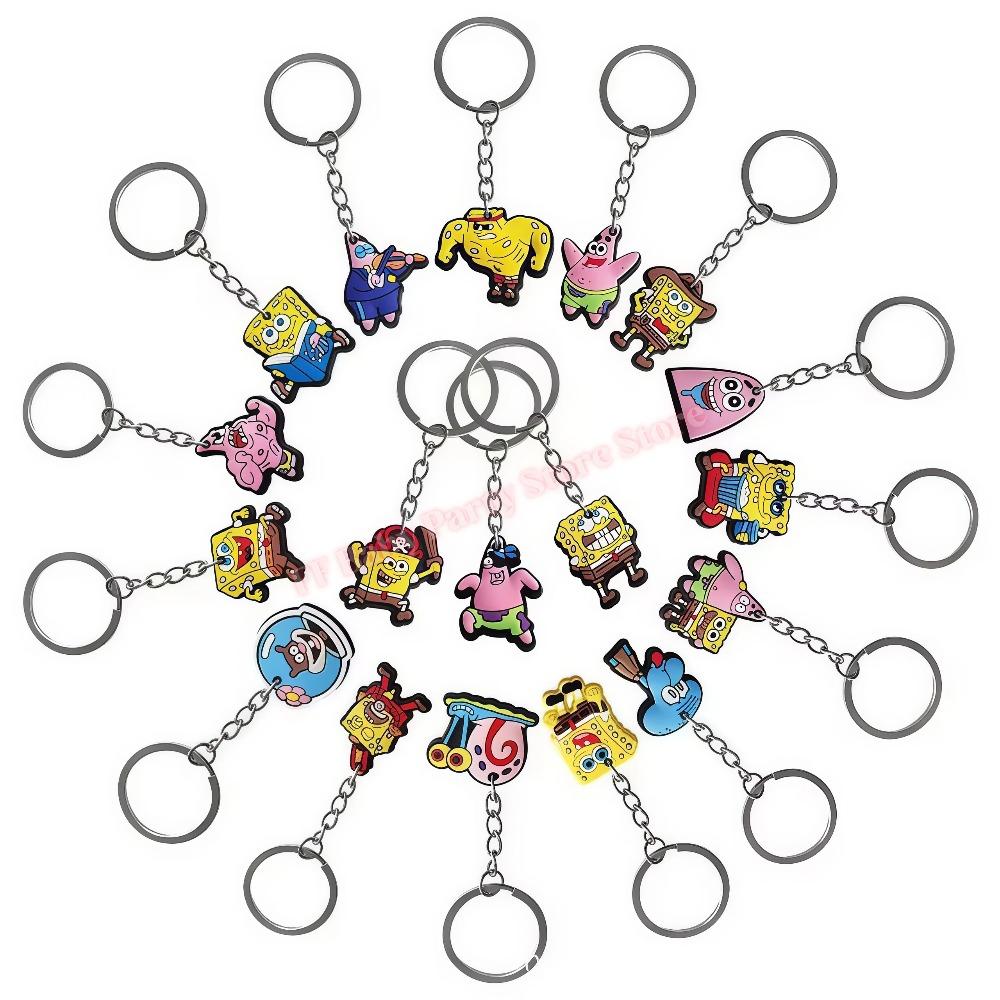 Cartoon Spongebobed Birthday Party Favors Bracelets Keychains Carnival Prizes Pinata Goody Bag Fillers Party Gift Birthday Decor