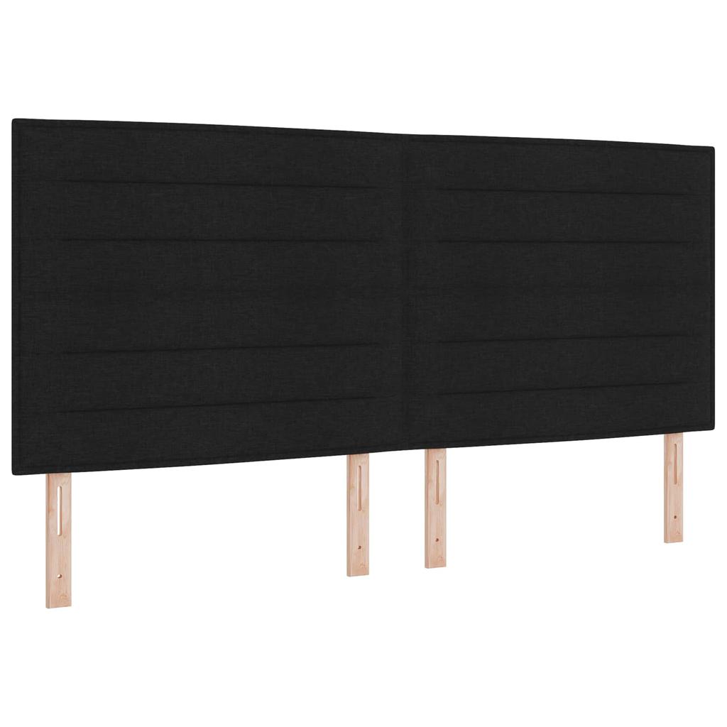 Box Spring Bed with Mattress Black 200 X 200 Cm Fabric