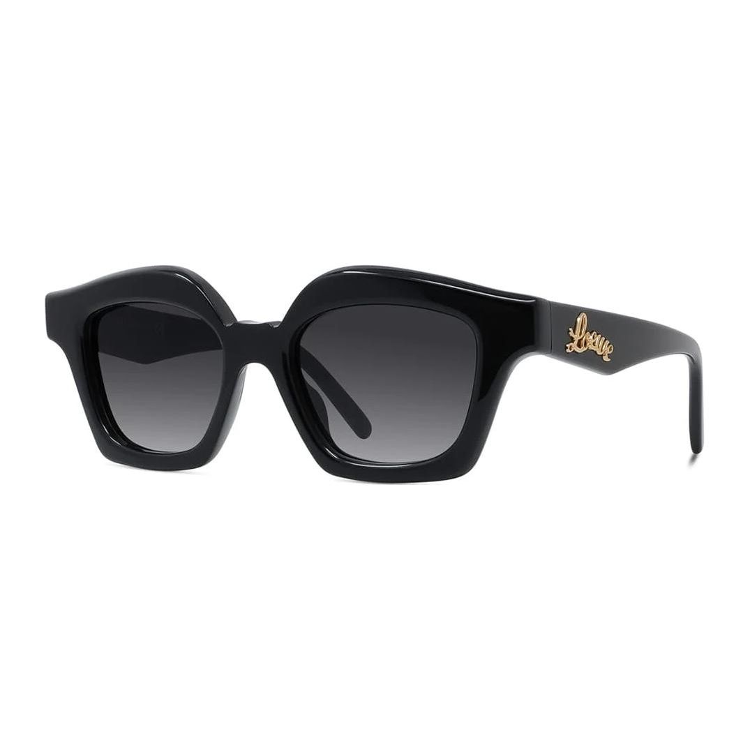 Loewe Logo Acetate Irregular Frame Sunglasses Women sunglasses Black LW40078I01B 49,Black