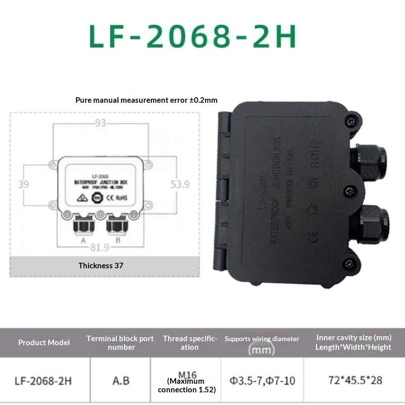 IP66 Waterproof Junction Box with 3mm-6.5mm Cable Connector Sealed Flame Retardant for Garden Security Camera Wiring