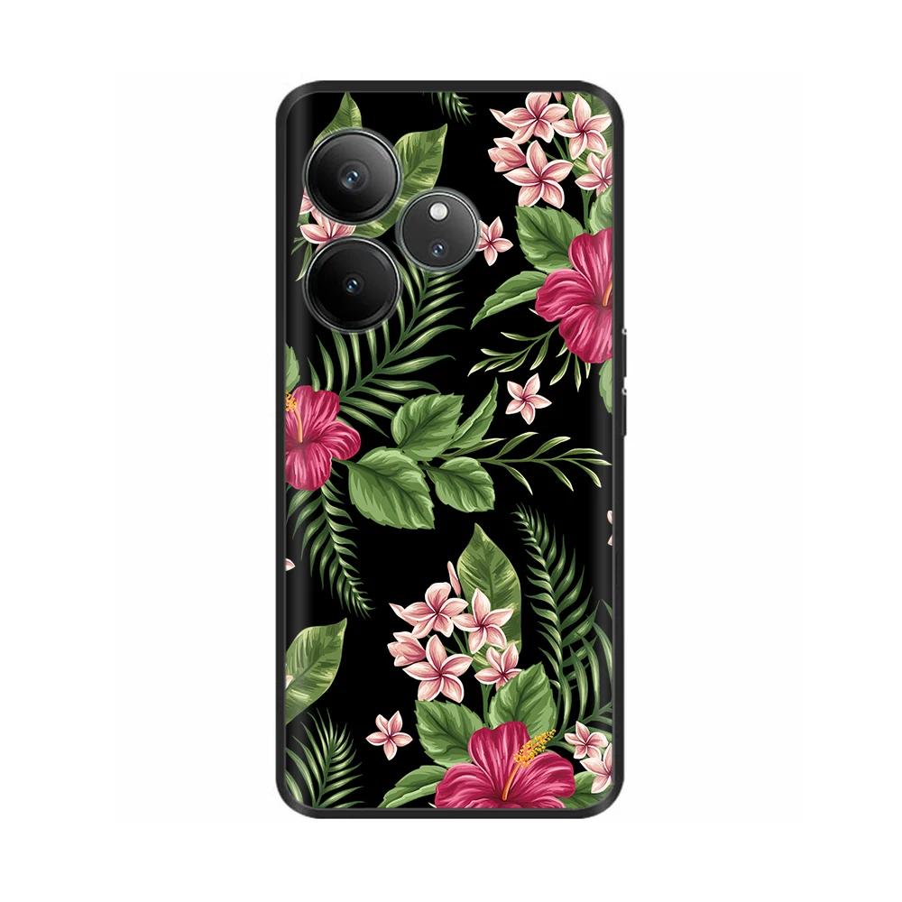 For Realme GT 6 GT 6T Case Black Silicone Luxury Bumper Cute Soft TPU Phone Cases For Realme GT6 5G Cover Shells Coque 6.78''