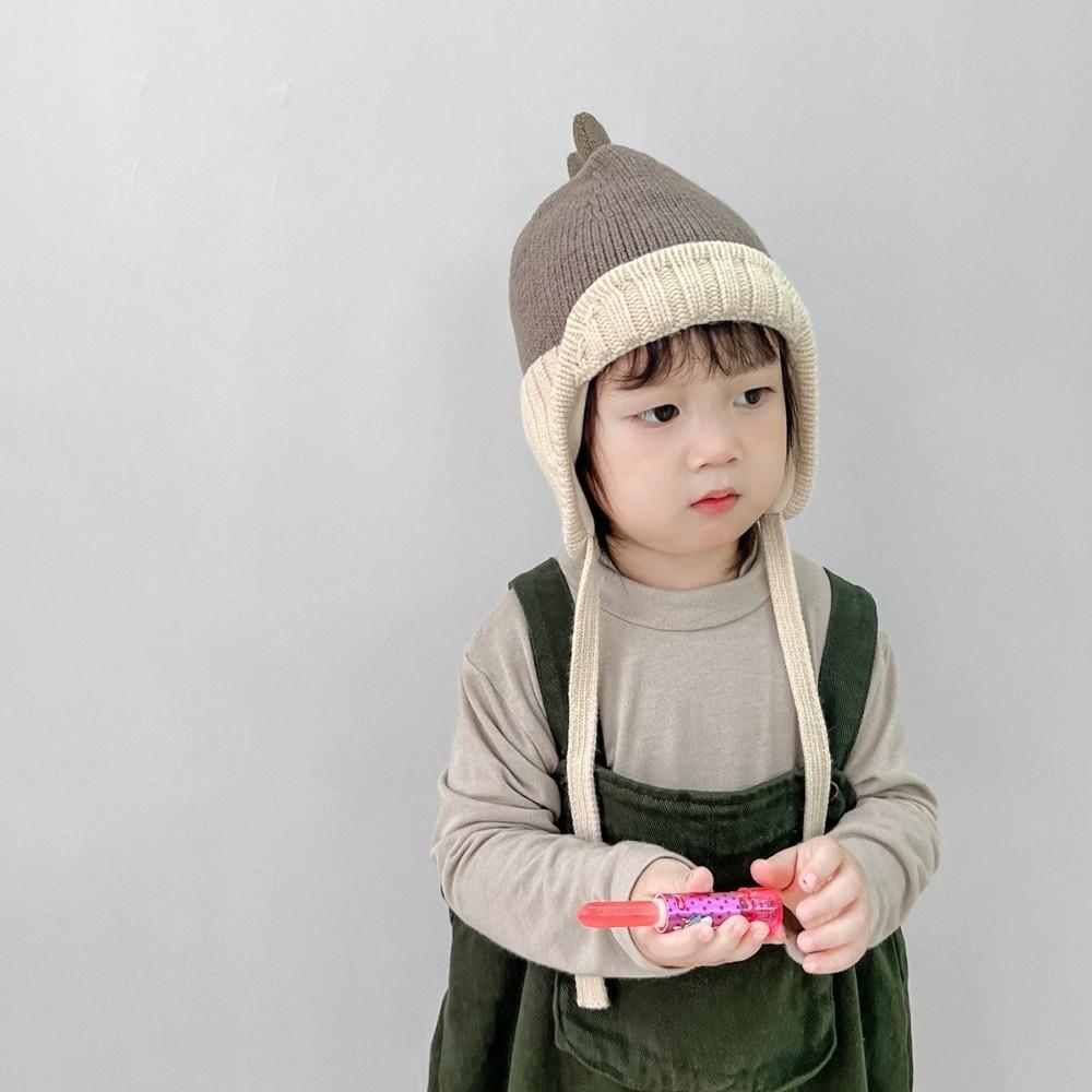 2-6Year Baby Knit Pullover Cap Liner Velvet Children's Hats Warm Ear Protection Hat  Boy Girl