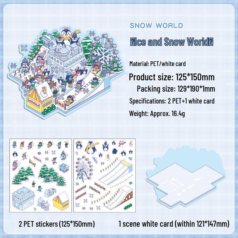 Popular Cartoon Scenery 3D DIY Stickers for Kids