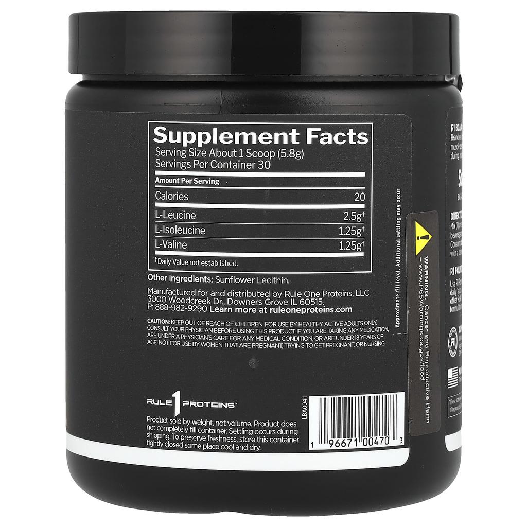 Bcaa, Unflavored, 6.14 Oz (174 G)