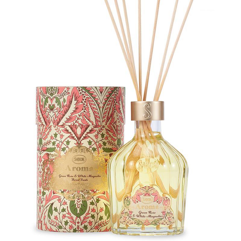 

[Sabon] Аромадиффузор Зеленая Роза Белая Магнолия 245 мл + Деревянные Палочки