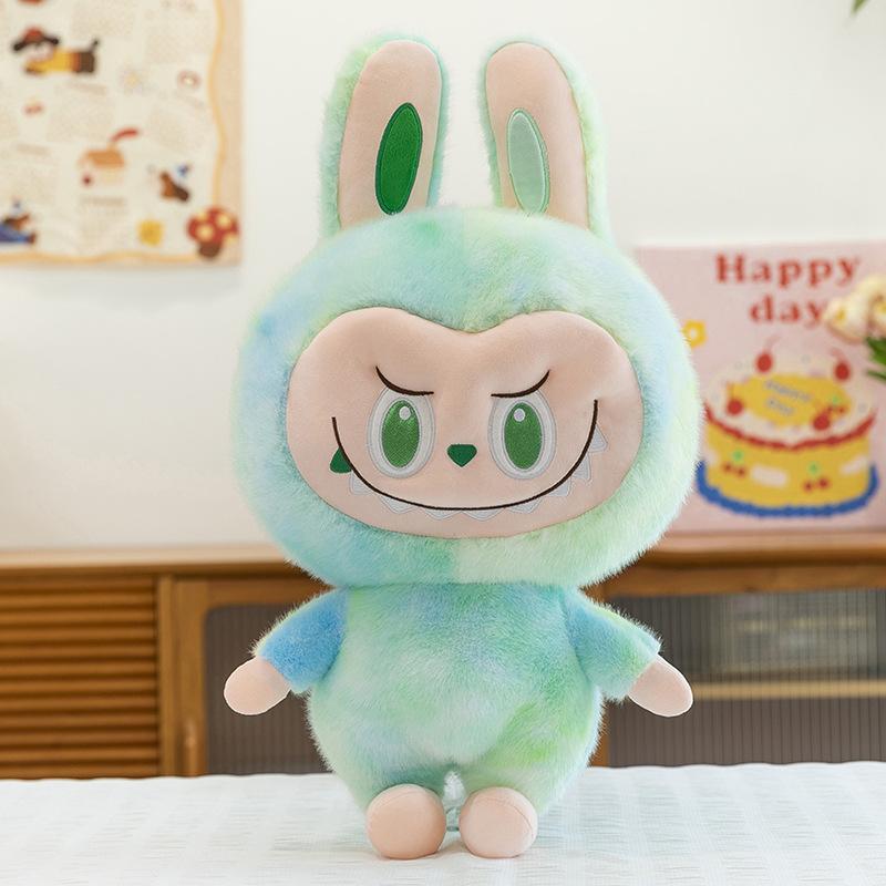 Păpușă POP MART populară, pânză tie-dye sable auriu, jucărie de pluș, pernă decorativă, păpușă inimă cu flori