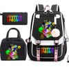 Large Capacity Schoolbag with Shoulder Strap; Student Three-piece Pencil Case Set