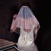 Short Wedding Veil for Bride White Floral Veil Wedding Event Veil Headpiece Engagement Event Formal Mesh Veil Headdress