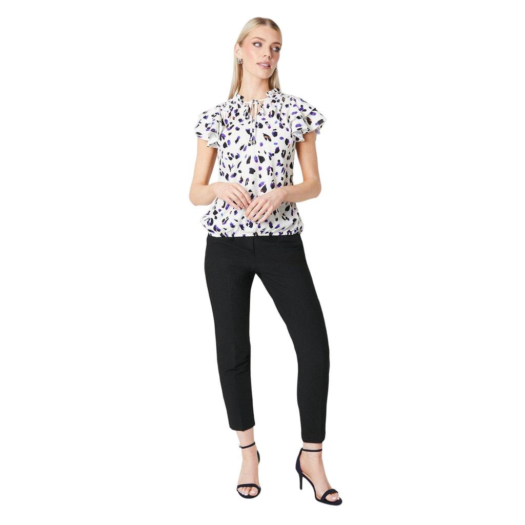 Principles Damen-/Damen-Oberteil mit Blasensaum und Flötenmuster und Animal-Print