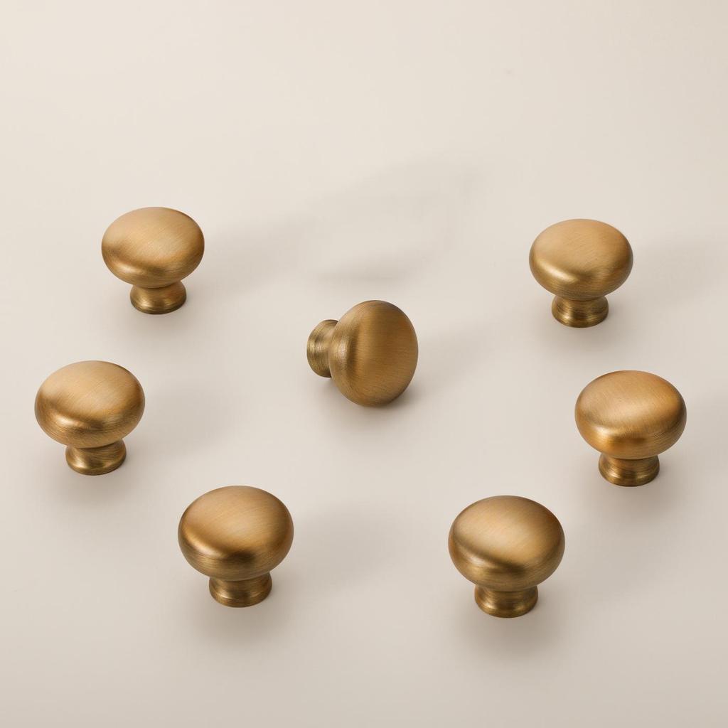 French Vintage Brass Antique Bronze Wardrobe Cabinet Handle, Single Hole Design