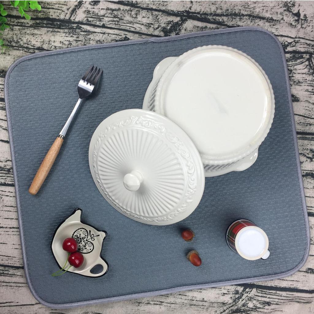 Absorbent Drying Mat for Kitchen Counter Placemat Keep Countertop Clean and Dry Draining