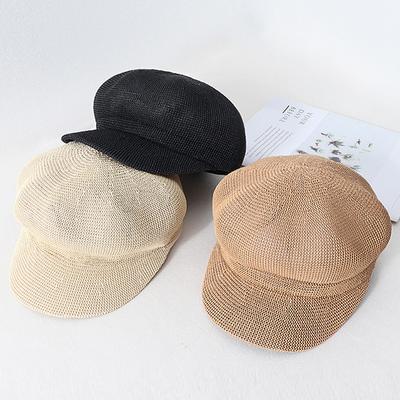 Sommerhüte für Damen Baskenmütze Dünne Achteckige Schiebermütze Retro Malermütze Koreanischer Stil Sonnenhut Lässige Damen Baskenmütze Sonnenhut