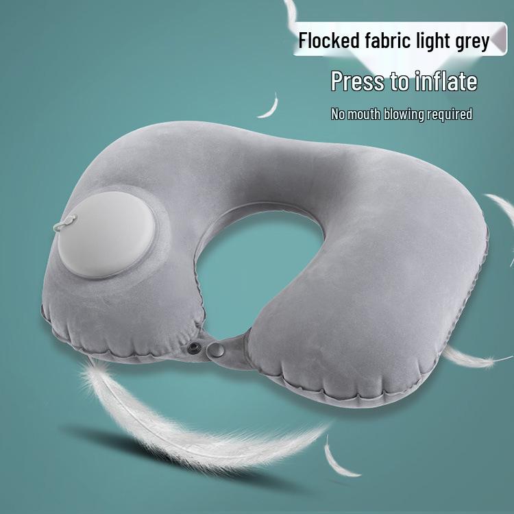 Press-Type Inflatable U-Shaped Neck Pillow for Travel and Office - Creative and Portable Neck Support Pillow