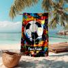 1PC Custom Name Soccer Art Poster Beach Towel Highly Absorbent And Sand-Resistant Towel for Swimming, Pool, Yoga, And Travel Lightweight