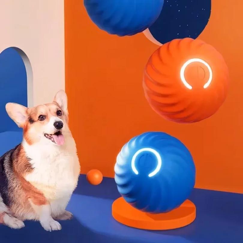 1PCS Dog Toys Intelligent Gravity Jump Ball Rechargeable Bite-Resistant Rolling Ball Cat And Dog Chase Interactive Pet Toys