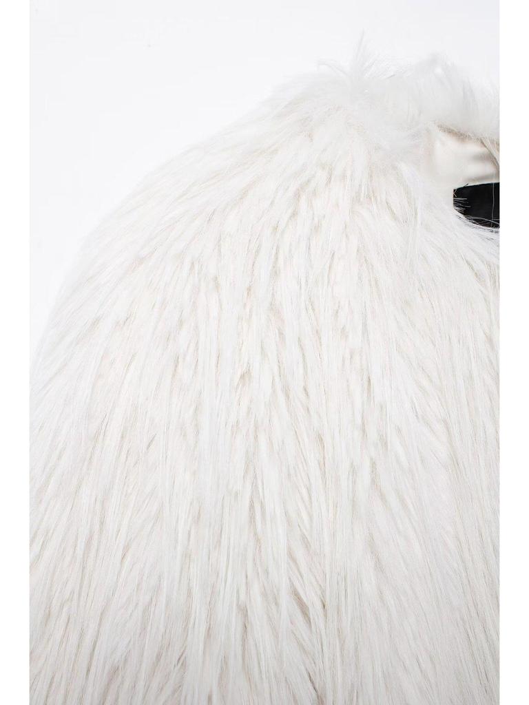 2024 Autumn Women's European & American Style Faux Fur Long Sleeve Jacket