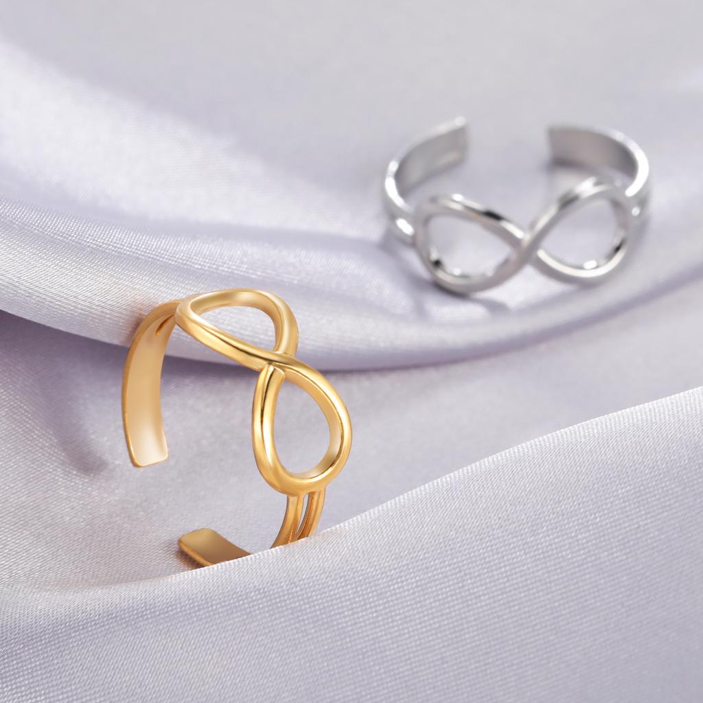 Infinity Finger Rings Stainless Steel Classic Eternity Endless Love Ring Minimalist Jewelry for Women