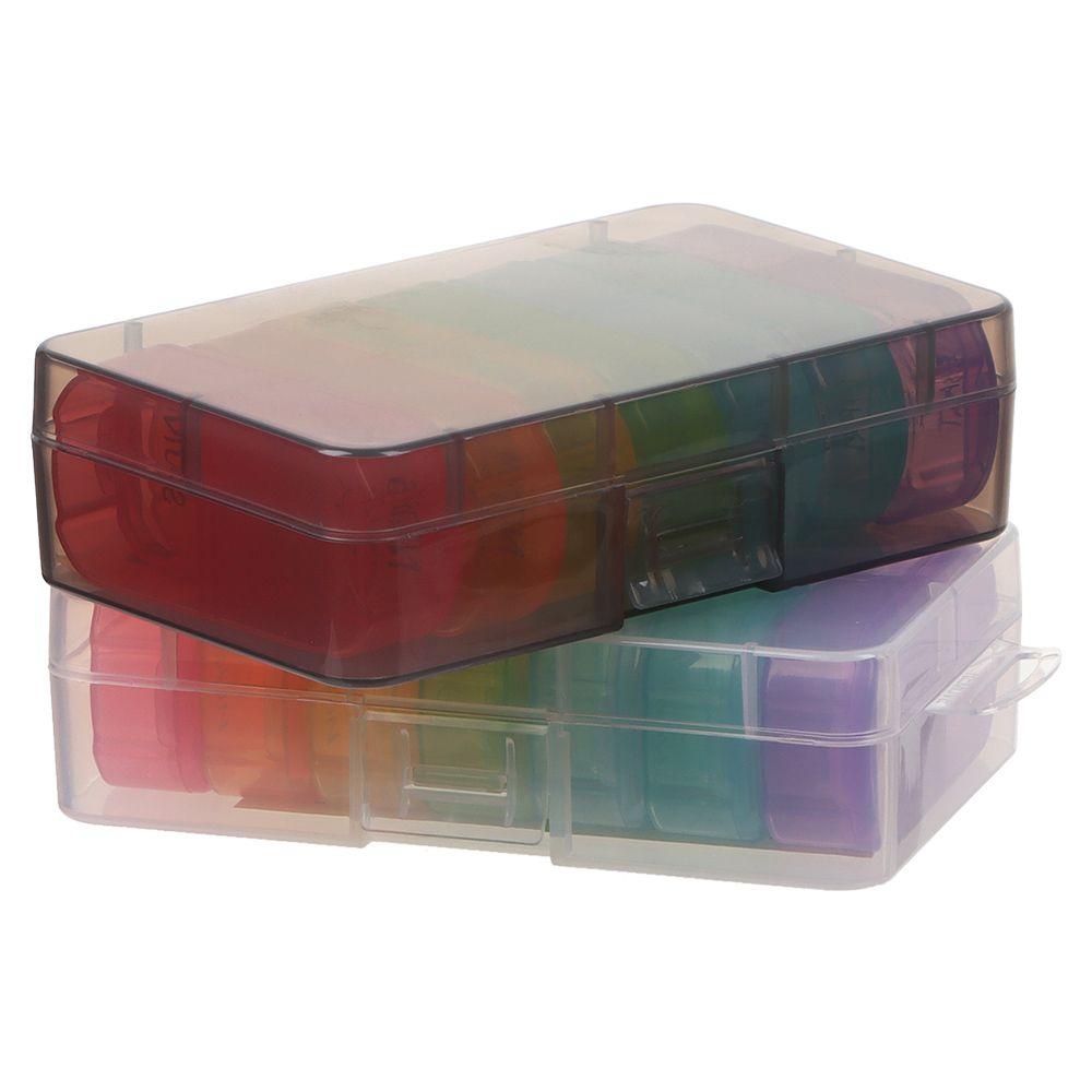 Rainbow Color 7 Days AM PM Medicine Storage Box Pill Box Medicine Dispenser Health Care Tool