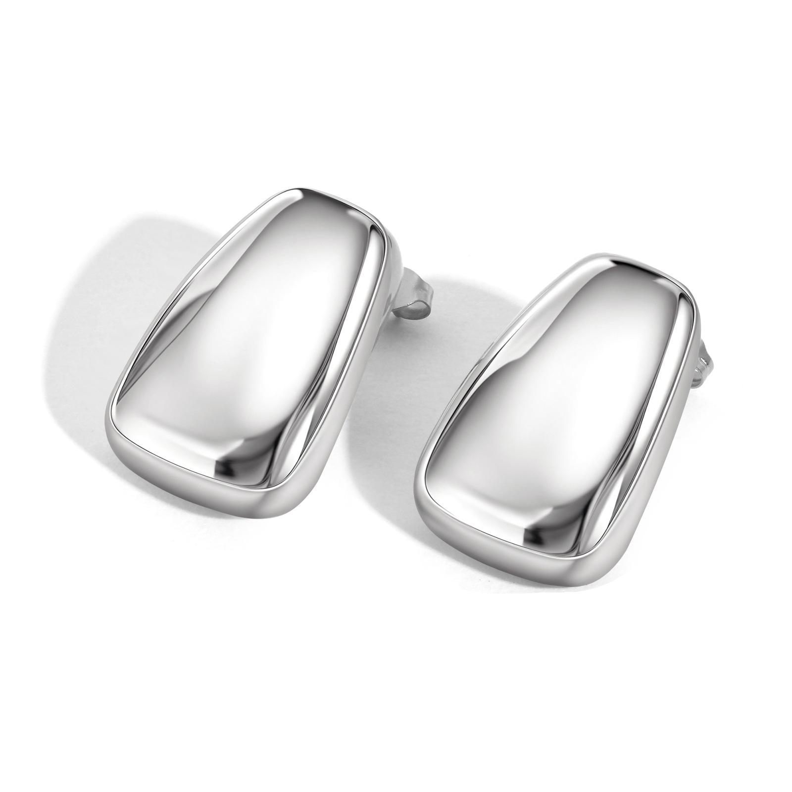 

High Quality Geometric Stud Earrings for Women,Stainless Steel Smooth Square Earrings,Fashion Jewelry Mother s Day Gift