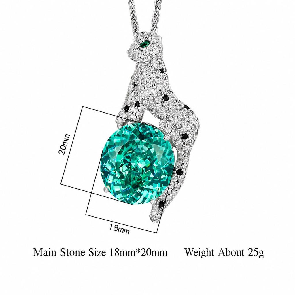 WNFU Women's Pendant Necklace, Paraiba Green, Copper