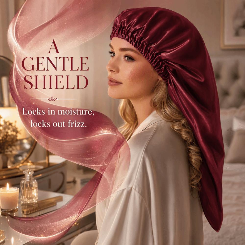 Polyester Sleep Cap Long Length Hair Bonnet Soft Texture Hair Cap Beauty Care