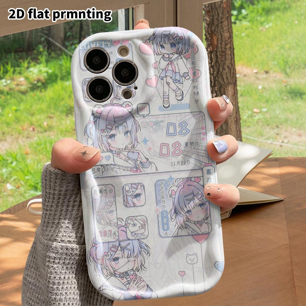 Phone Case: 2D flat, suitable for iPhone 18 17 16 15 14 13 12Pro protective case, twin-tail girl, perfect Christmas and Halloween holiday gift