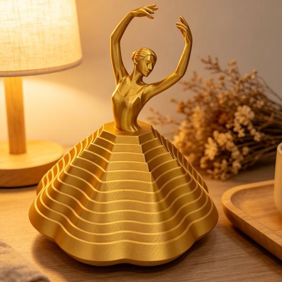 3D-gedruckter drehender Ballerina Fidget Toy Ballettänzer Erweitertes sensorisches Spielzeug Wirbelnde Spirale Stressabbau Schreibtischspielzeug für Erwachsene