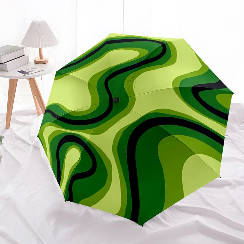 1pc Abstract Patterns Automatic Open/close Folding Compact Umbrella, 8 Rib Sturdy Canopy, Lightweight Portable, Commuting Use, Gift,,116
