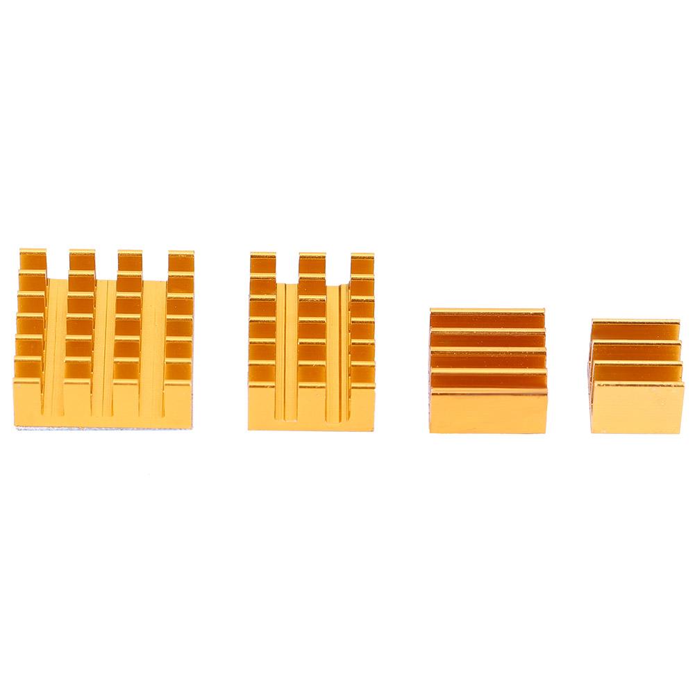 

20 шт. золотистого цвета алюминиевый радиатор процессорный кулер с клеем для Raspberry Pi 234 3b 4B