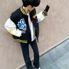 Color matching letter embroidery design sense baseball jacket men's spring and autumn loose American retro couple coat top