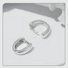 Aifle Daily Contrast Color Double Ring Earrings - S925 Sterling Silver Plated Platinum Jewelry for Women