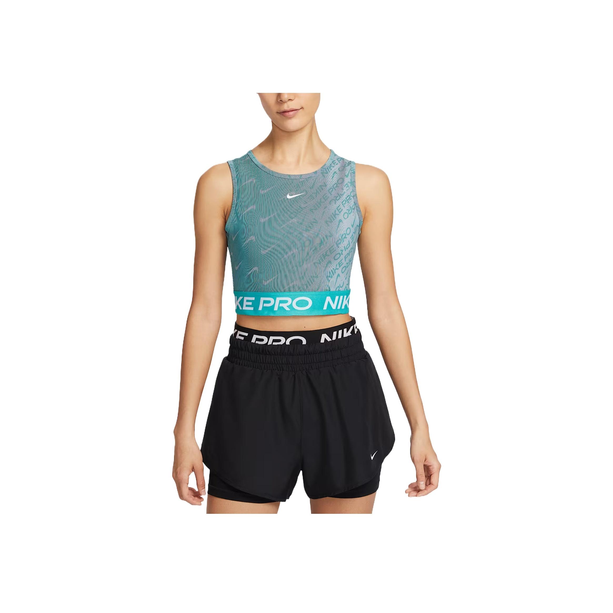 

Nike Dri-Fit Pro Quick-Dry Printed Training Tank Top Women Tops Cactus-Green Smoke-Blue White HQ5684-345 S