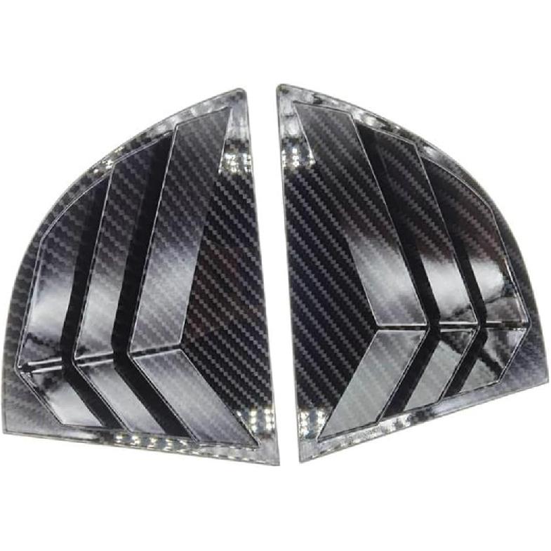 Rear Side Window Louvers Air Vent Scoop Shades Cover Blinds Trim for Honda Civic 2006 2007 2008 2009 2010 2011 Carbon Fiber Black