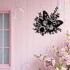 Wrought Iron Wall Art Floral Metal Decor Sculpture Flower Room Decor Garden Hanging Panel Spring Easter Christmas Gift