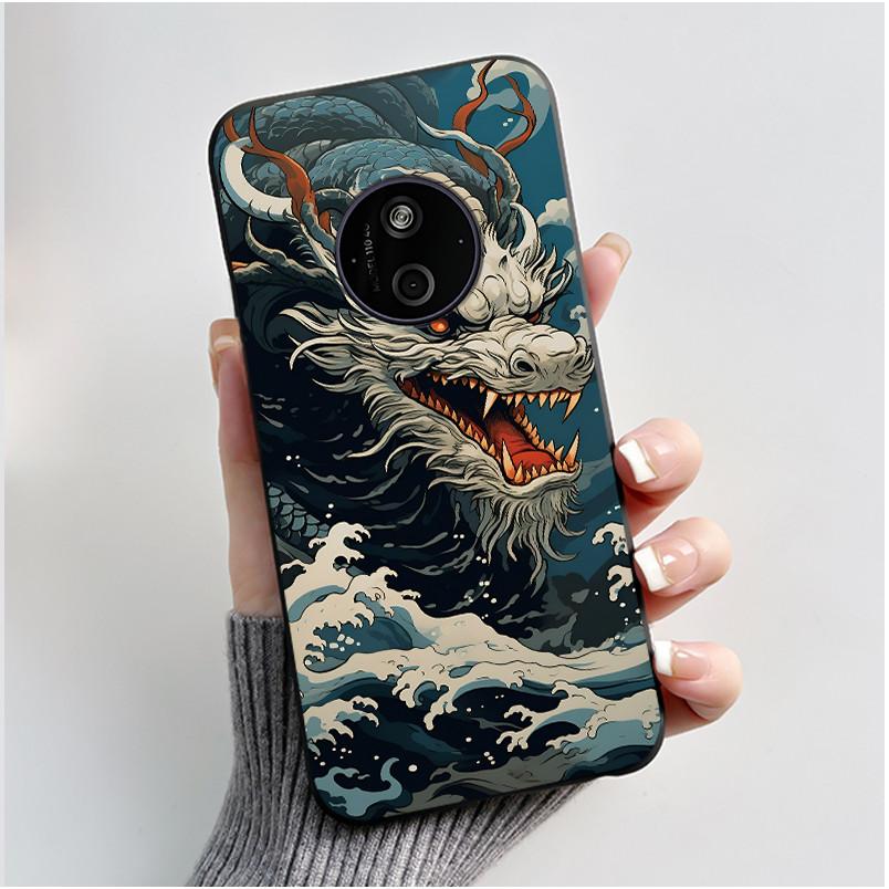 Phone Case For Nokia 125 HMD 110 4G 2024 Casing Luxury Cute Love Rabbit Funny Cartoon Black Matte Soft Silicone Shockproof Cover