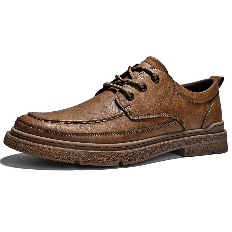 Zapatos de cuero casuales de moda para hombre Estilo de moda retro Ocio Aire libre Fiesta Diario Cómodos Zapatos de oficina para adultos Clásico Negro Marrón