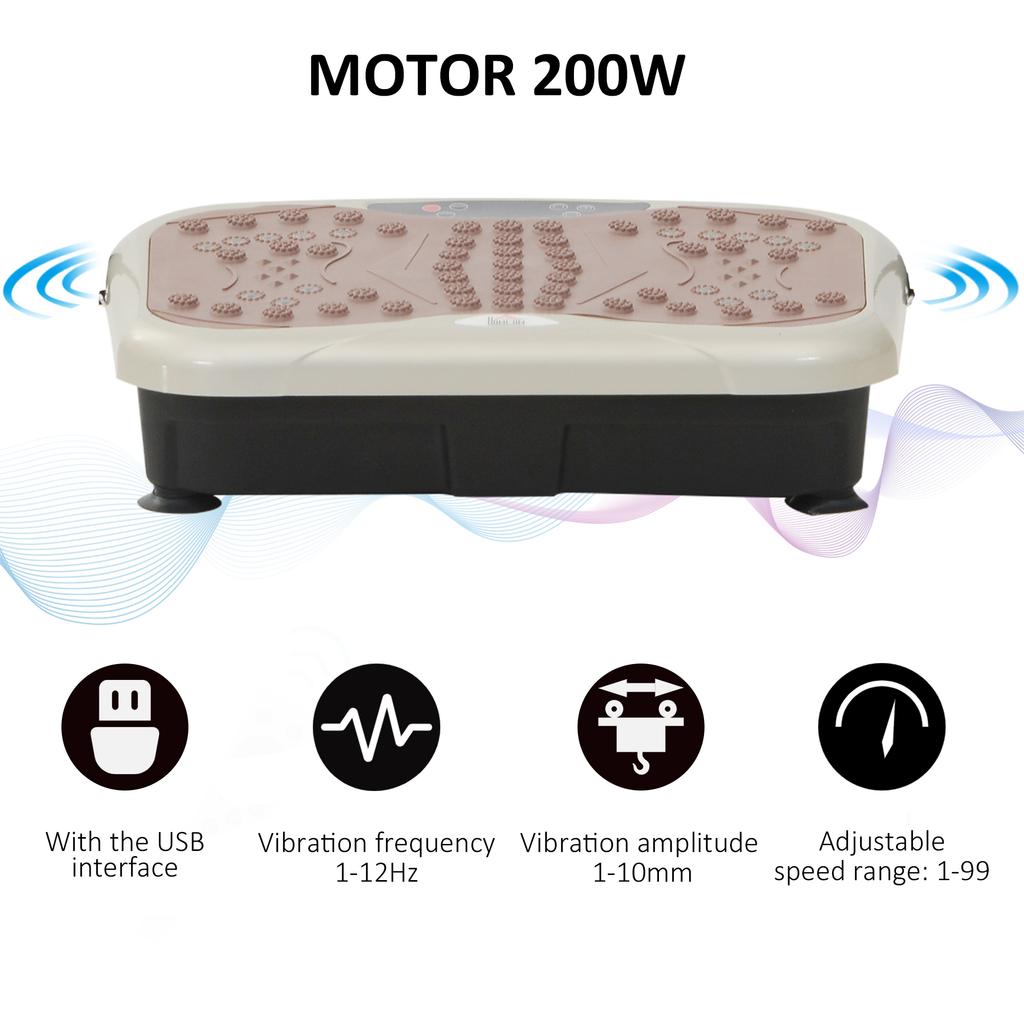 Vibration Plate Exercise Machine, Quiet Vibrating Plate for Weight Loss and Lymphatic Drainage with Resistance Bands, Remote Control, 99 Speed Levels