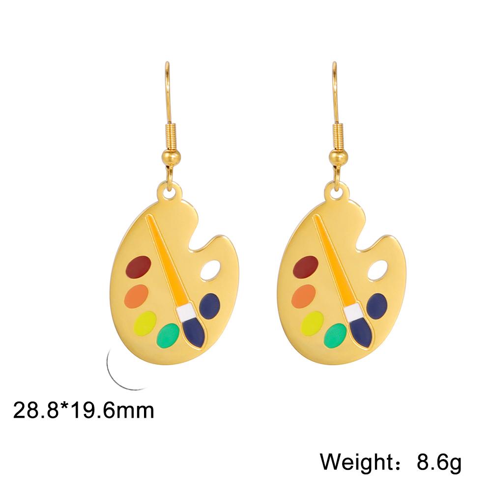 Cazador Color Palette Drop Earrings for Women Art Stainless Steel Jewelry 2026 Dangle Earring Trend Mother Gift Party